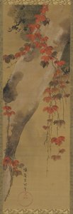 Pinheiro e vinha de outono, período Edo, final do século XVIII. de Tawaraya Sōri