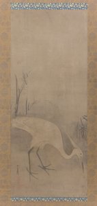 Garça-branca Shirosagi zu, início do século XVII.