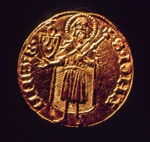 Florim de ouro, a moeda florentina tão apreciada no comércio renascentista.