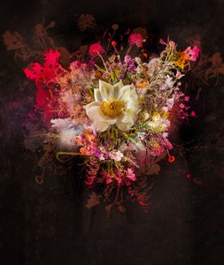 Bouquet XXVII, 2019 (mídia mista sobre tela) de Teis Albers