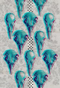 Série de Crânios, 2016 (Colagem sobre tela) de Teis Albers