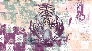 Tiger Abstraction, 2016 (Colagem sobre tela) de Teis Albers