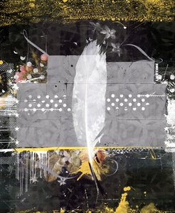 pluma, 2014 (meios mistos sobre tela) de Teis Albers