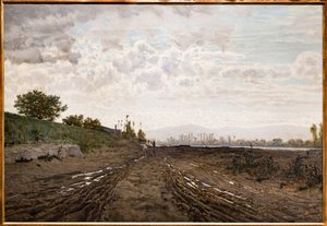 Uma manhã ao longo do rio Arno. Escavadores de areia ao longo do Arno, c.1868 (óleo sobre tela) de Telemaco Signorini