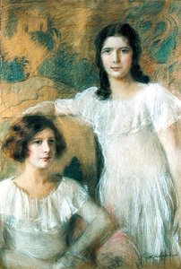 Retrato de Duas Meninas, c.1910 (pastel a bordo)