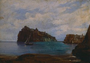 O Castelo Aragonês de Ischia (óleo sobre tela)