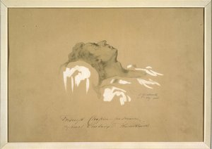 Frederic Chopin (1810-1849) no seu leito de morte por Kwiatkowski, Teofil (1809-1891). Tinta, guache, grafite sobre papel de Teofil Kwiatkowski