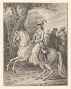 Wilhelmina da Prússia, Princesa de Orange-Nassau, a cavalo de Tethart Philip Christian Haag (signed by artist)