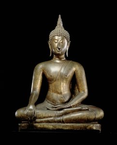 Buda no Momento da Vitória, estilo Sukhothai (bronze com chumbo)