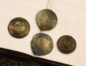 Moedas do Mon Kingdom of Dvaravati, do século 8 ao 9 (metal)