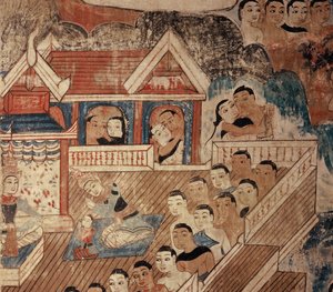 Detalhe do mural de Thai School