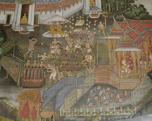 Detalhe da cidade de Phitsanulok, Wat Bowonniwet Vihara, Banguecoque de Thai School