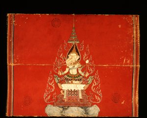 Manuscrito de Ganesh no treinamento do elefante (wc no papel) de Thai School