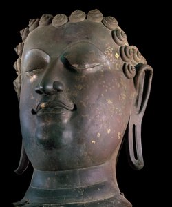 Cabeça de Buda gigante, estilo Lanna (bronze) de Thai School