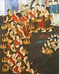 Grupo de jovens raparigas de Thai School