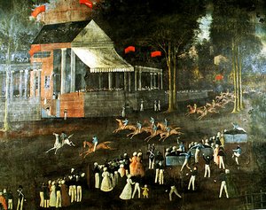 Corrida de cavalos (fresca) de Thai School