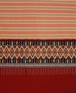 Tecido Lanna Tai Yuan com Jok em forma de diamante, Mae Chaem, norte da Tailândia (têxtil) de Thai School