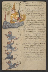 Ou 16455 f.7r, Animais do Zodíaco, de Phrommachat (pergaminho) de Thai School