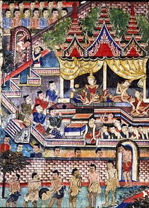 Wiharn Laikarn, episódio de Jataka Sang Thong (fresco) de Thai School