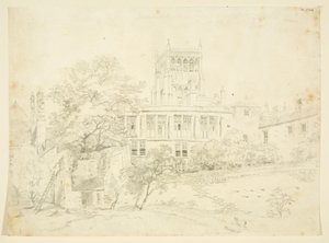 Frente de Jardim de uma das Casas Prebendal (lápis e aguarela sobre papel) de The Rev. John Eagles