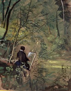 Hestercombe Woods, Somerset 1834 (aguarela e guache) de The Rev. John Eagles