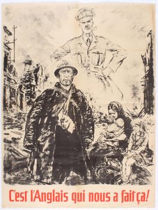 Foram os ingleses que fizeram isso conosco. Cartaz de propaganda de Vichy França, 1940. de Theo Matejko