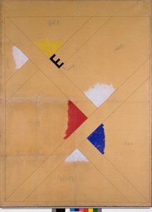 Cartaz inacabado para a exposição Van Doesburg (meios mistos de Theo van Doesburg