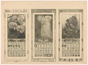 Calendários para julho, agosto e novembro de 1910