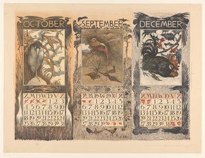Calendários para Outubro, Setembro e Dezembro de 1903
