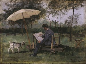 Pintura Armand Heins (óleo sobre painel) de Théo van Rysselberghe