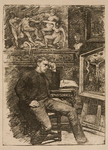 Frontispício para a novela «Contes de minuit» de Emile Verhaeren de Théo van Rysselberghe