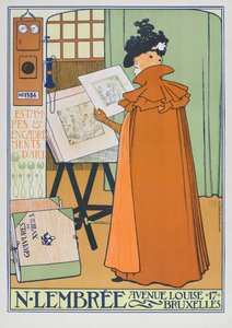 Loja de arte publicitária de cartazes, Bruxelas de Théo van Rysselberghe
