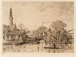 Estaleiro em Edam (Países Baixos) de Théo van Rysselberghe