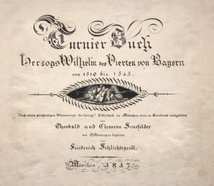 Livro sobre torneios: página de rosto, 1817. de Theobald Senefelder