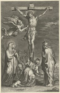 Cristo na cruz Cenas do Antigo e do Novo Testamento (título da série) Breviarium romanum (título da série) de Theodoor Galle (possibly)