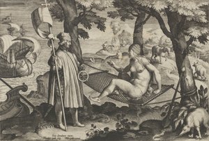 New Inventions of Modern Times [Nova Reperta], The Discovery of America, plate 1, ca. ..., ca. 1600.