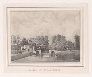 Ponte Malie em Utrecht Vista da Ponte Malie (título no objeto) de Theodoor Soeterik (possibly)