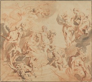 Antuérpia abençoada com abundância de Theodoor van Thulden