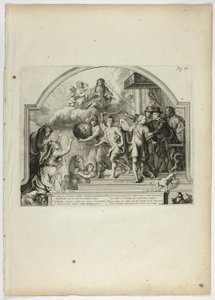 Filipe IV nomeando o príncipe Fernando Governador dos Países Baixos, placa 25 de Casperius Gevartius, Pompa Introitus Honori Serenissimi Principis Ferdinandi (Entrada Triunfal do Sereníssimo e Honorável Cardeal-Infante Ferdinando) de Theodoor van Thulden