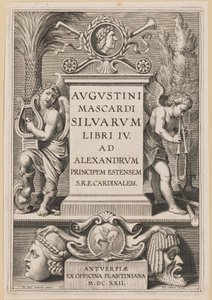 Página de rosto para Agostino Mascardi, Silvarius de Theodor Galle after Sir Peter Paul Rubens