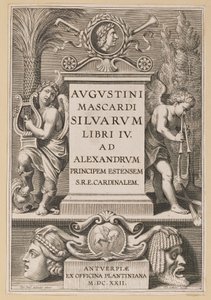 Página de rosto para Agostino Mascardi, Silvarium Libri IV de Theodor Galle after Sir Peter Paul Rubens