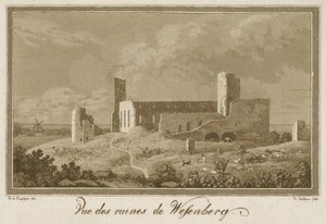 Vista das Ruínas do Castelo de Rakvere de Theodor Gehlhaar