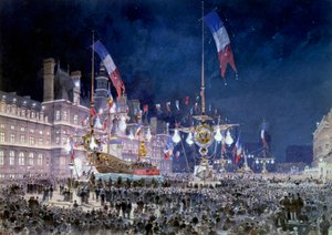Recepção na Câmara Municipal de Paris da ala russa Pintura por Theodore Joseph Hubert de Fedor Hoffbauer (1839-1922) 1893. Paris, Musee Carnavalet de Theodor Josef Hubert Hoffbauer