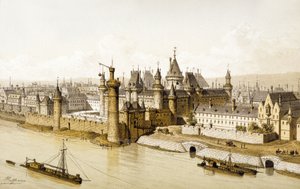 O Louvre no século XVI, c.1880 (ilustração)