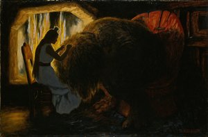 A princesa pegando piolhos do Troll de Theodor Kittelsen