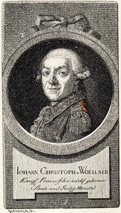 Johann Christoph von Woellner 1732-1800. de Theodor Knesing