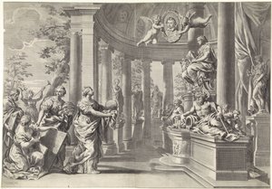 Representação alegórica: o templo da sabedoria (Sapienta) de Theodor Matham