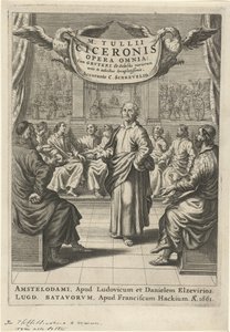 Cícero e discutindo figuras Página de título para: Cícero, ópera omnia, 1661
