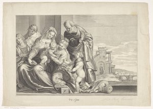 Casamento Místico de Santa Catarina Caelaturae (título da série) de Theodor Matham