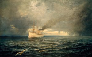 Navio a vapor Kaiser Wilhelm II, em alto mar de Theodor Ohlsen